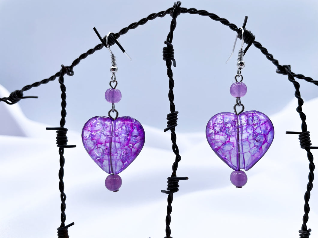 Purple Candy Crush earrings